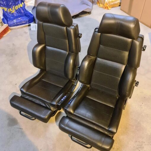 Mercedes Benz Original RECARO Ortopad Seats in black original BUFFALO leather For Sale